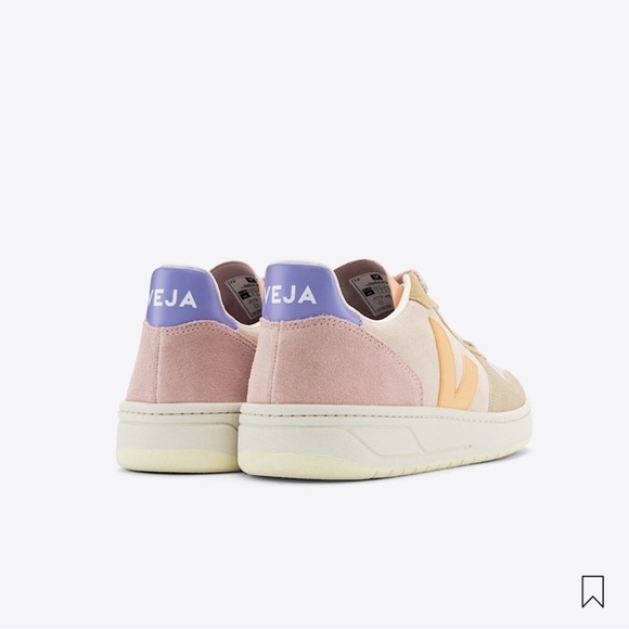 VEJA V-10 SUEDE MULTICOLOR PEACH sneakers size 7.5 - Picture 5 of 13